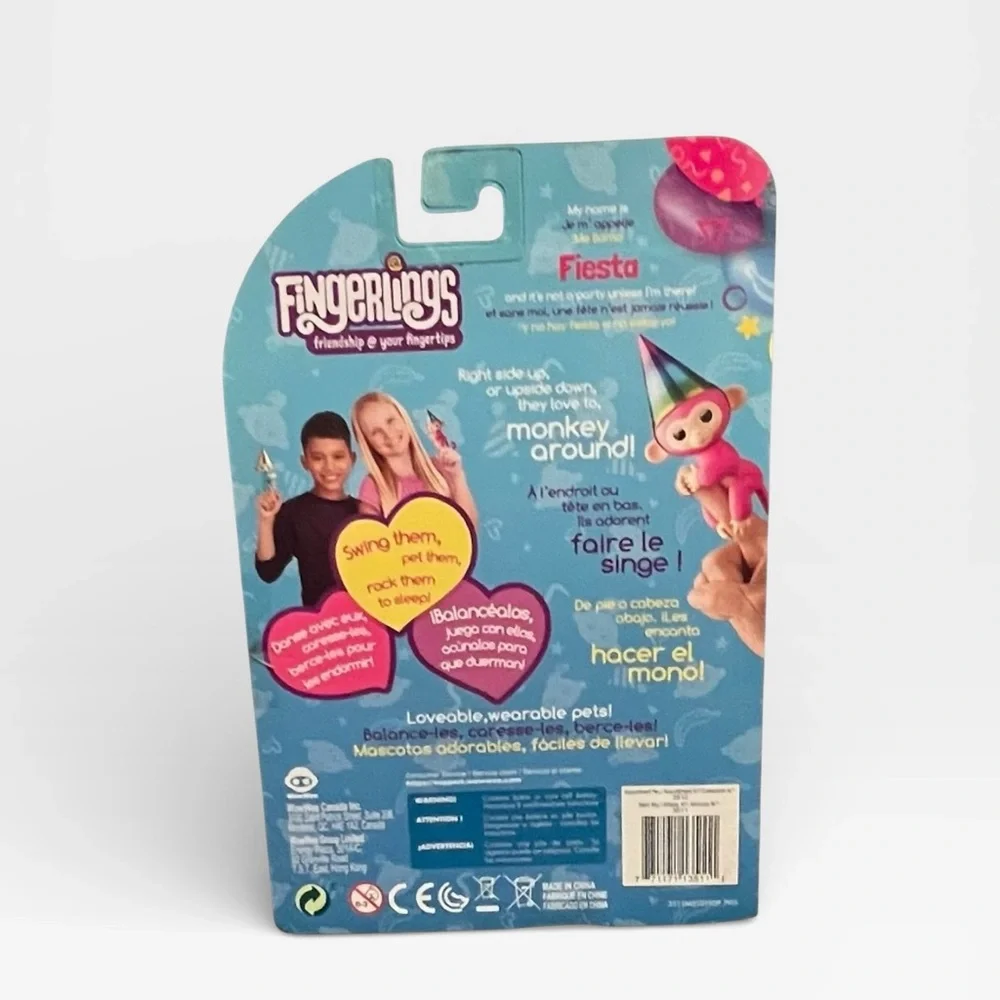 Fingerlings Pink Baby Monkey Fiesta Hat Included Reacts To Touch‎ Sound Motion